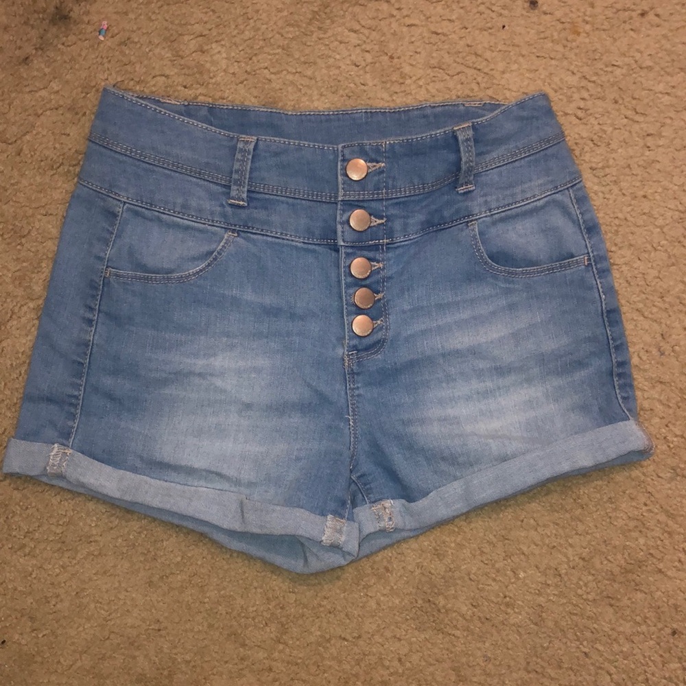 High waisted jean shorts